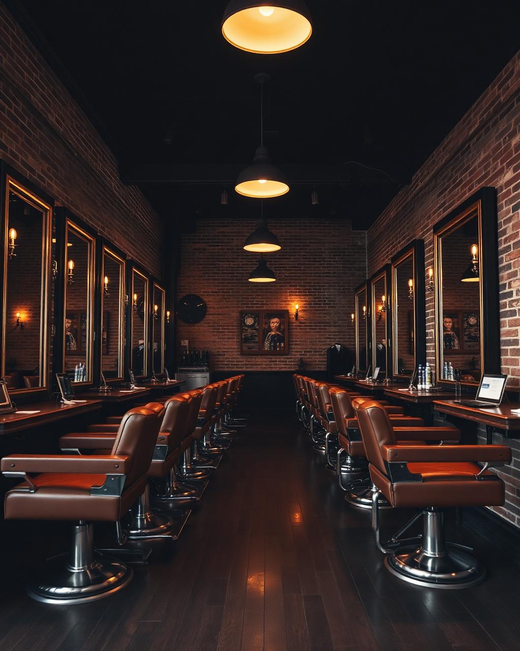 Cadeiras e estrutura da barbearia